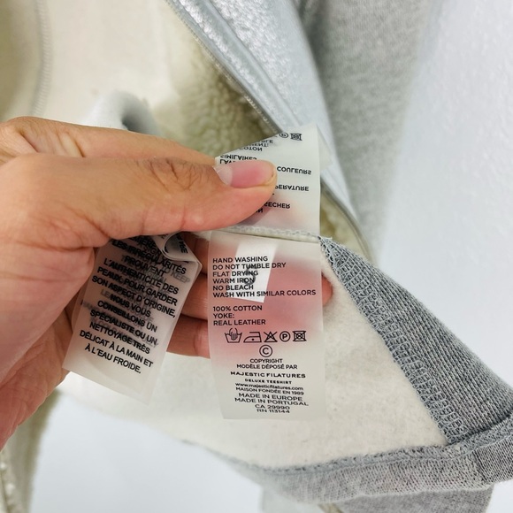 Majestic Filatures Women's Jacket with Metallic Leather Front Pockets - Picture 8 of 11